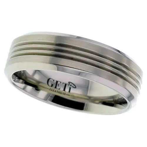 Patterned Titanium Wedding Ring (2260)